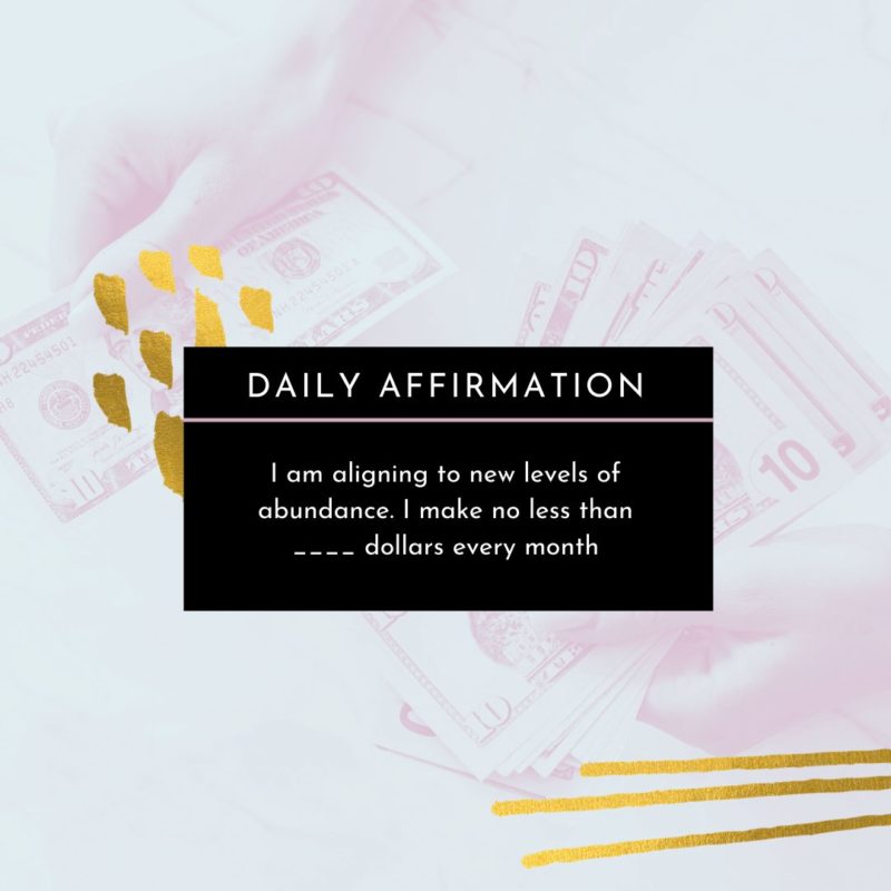 daily self affirmation card for money