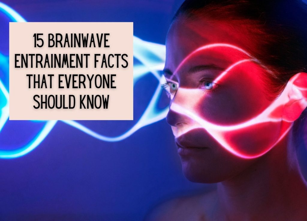 girl staring at lights in brainwave shape