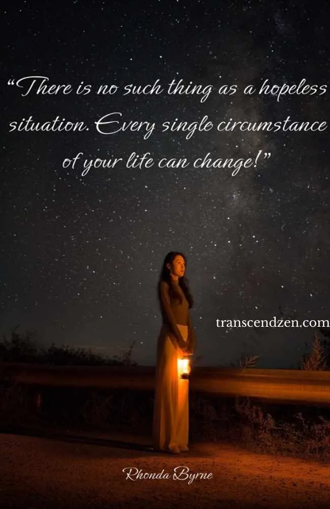 woman in dark with lamp rhonda secret quote