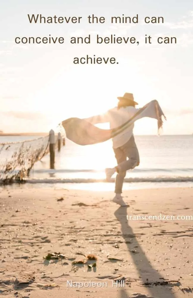 man dancing on beach with shawl Napoleon hill quotel