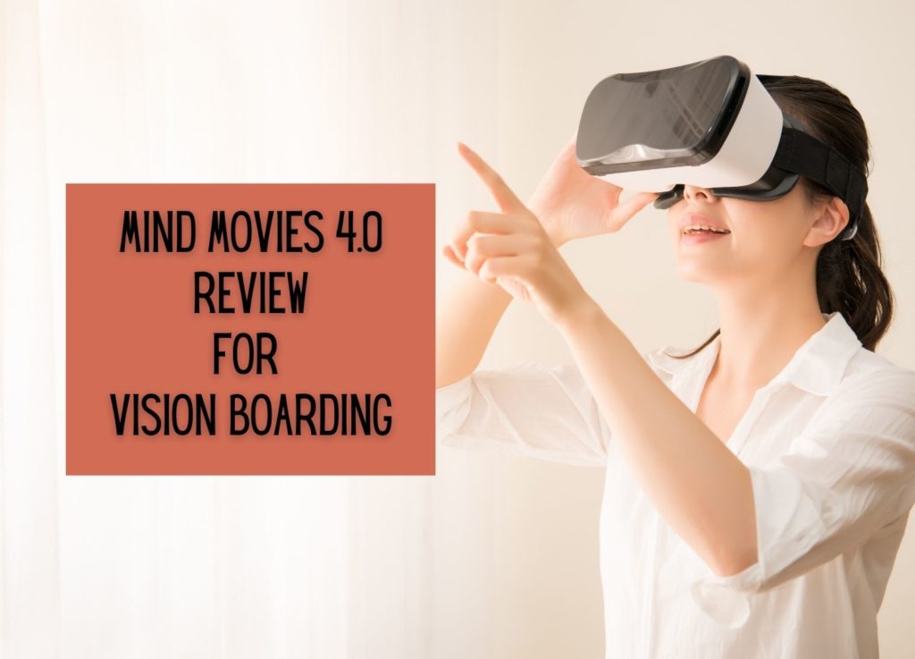 woman wearing 3D glasses for mind movies vision board