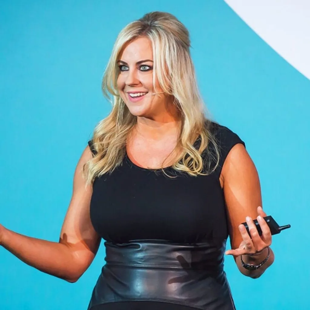 christie marie sheldon at a speaking event